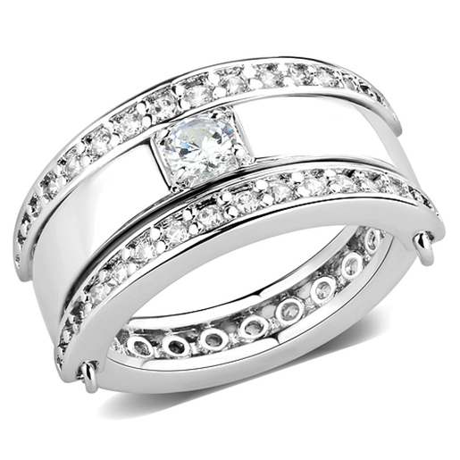 Picture of 3W1549 - Brass Ring Rhodium Women AAA Grade CZ Clear