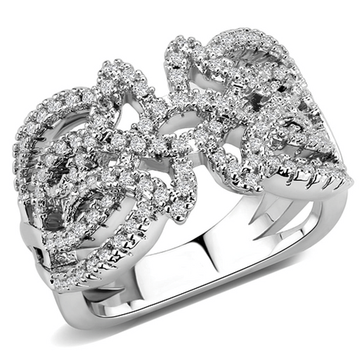 Picture of 3W1581 - Brass Ring Rhodium Women AAA Grade CZ Clear