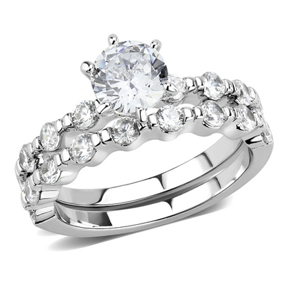 Picture of 3W1593 - Brass Ring Rhodium Women AAA Grade CZ Clear