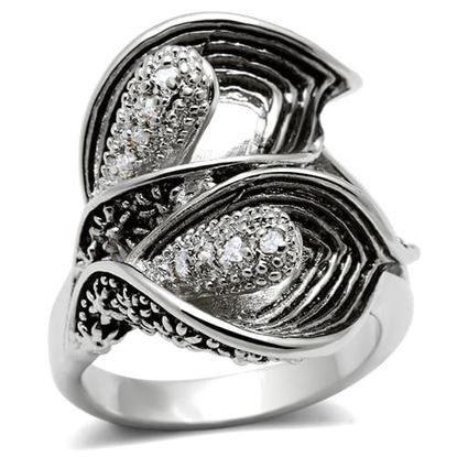 Picture of 3W185 - Brass Ring Rhodium Women AAA Grade CZ Clear