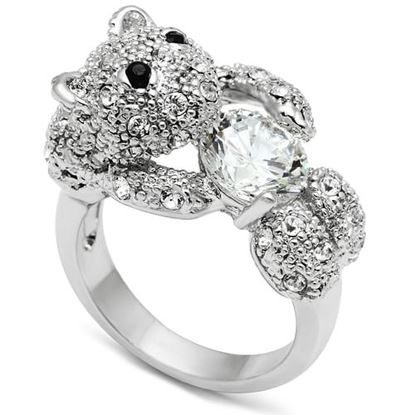 Picture of 3W187 - Brass Ring Rhodium Women AAA Grade CZ Clear