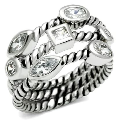 Picture of 3W212 - Brass Ring Rhodium Women AAA Grade CZ Clear