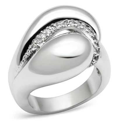 Picture of 3W227 - Brass Ring Rhodium Women AAA Grade CZ Clear