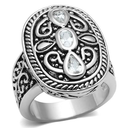 Picture of 3W252 - Brass Ring Rhodium Women AAA Grade CZ Clear