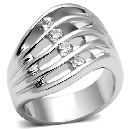 Picture of 3W265 - Brass Ring Rhodium Women AAA Grade CZ Clear