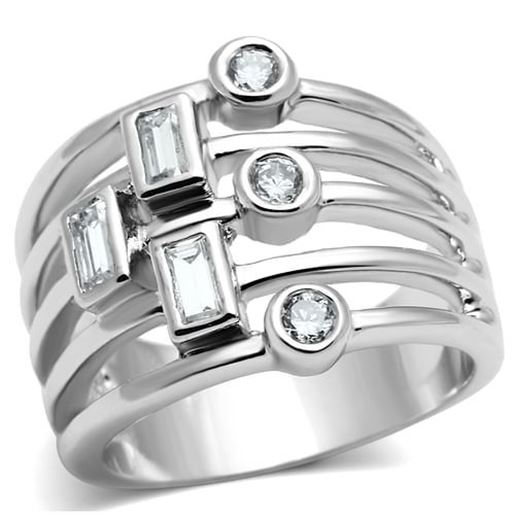 Picture of 3W271 - Brass Ring Rhodium Women AAA Grade CZ Clear