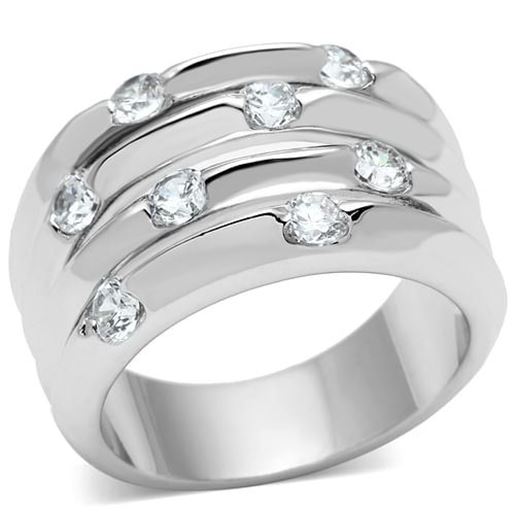 Picture of 3W275 - Brass Ring Rhodium Women AAA Grade CZ Clear