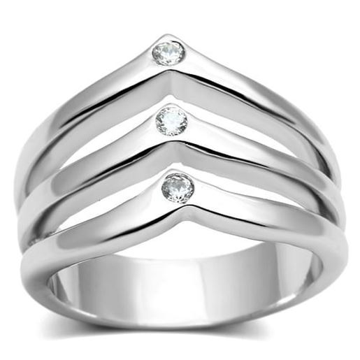 Picture of 3W276 - Brass Ring Rhodium Women AAA Grade CZ Clear