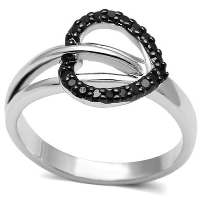 Picture of 3W277 - Brass Ring Rhodium + Ruthenium Women AAA Grade CZ Black Diamond