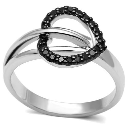 Picture of 3W277 - Brass Ring Rhodium + Ruthenium Women AAA Grade CZ Black Diamond