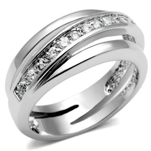 Picture of 3W284 - Brass Ring Rhodium Women AAA Grade CZ Clear