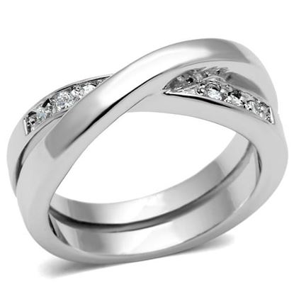 Picture of 3W287 - Brass Ring Rhodium Women AAA Grade CZ Clear