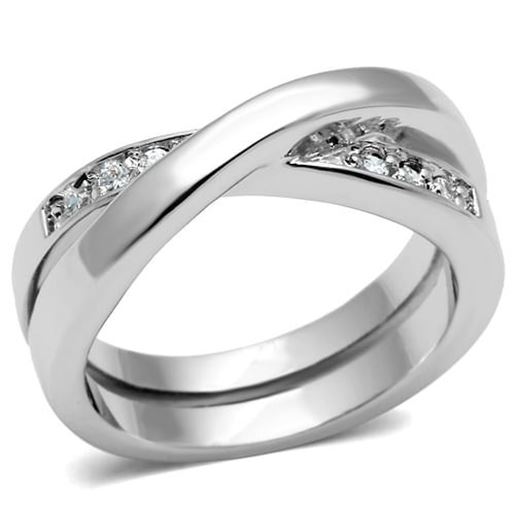 Picture of 3W287 - Brass Ring Rhodium Women AAA Grade CZ Clear