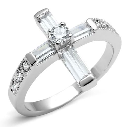 Picture of 3W288 - Brass Ring Rhodium Women AAA Grade CZ Clear