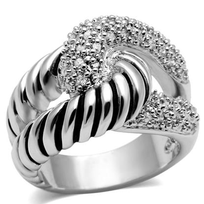 Picture of 3W298 - Brass Ring Rhodium Women AAA Grade CZ Clear