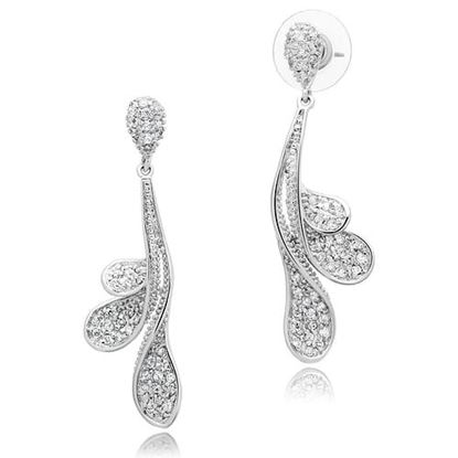 Picture of 3W299 - Brass Earrings Rhodium Women AAA Grade CZ Clear