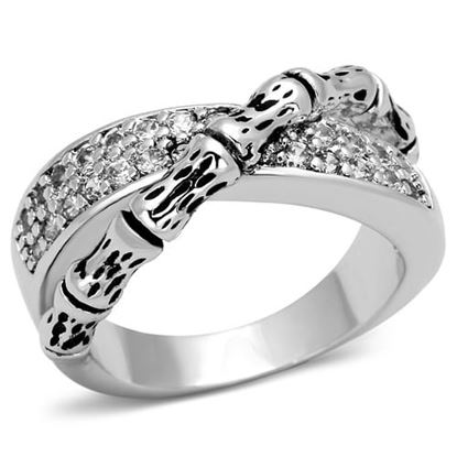 Picture of 3W320 - Brass Ring Rhodium Women AAA Grade CZ Clear