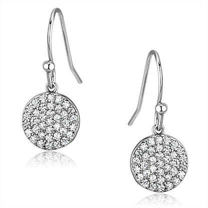 Picture of 3W369 - Brass Earrings Rhodium Women AAA Grade CZ Clear