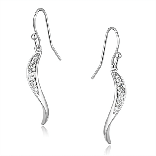 Picture of 3W377 - Brass Earrings Rhodium Women AAA Grade CZ Clear