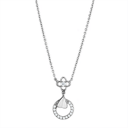 Picture of 3W419 - Brass Necklace Rhodium Women AAA Grade CZ Clear