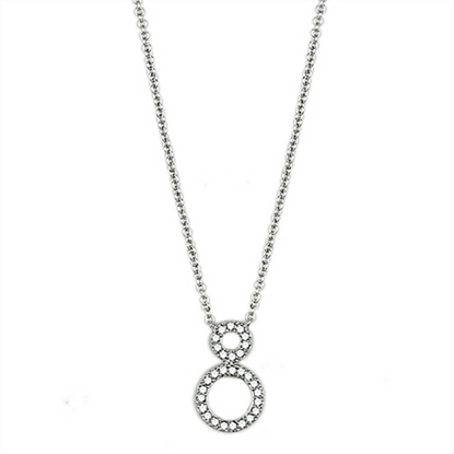 Picture of 3W421 - Brass Necklace Rhodium Women AAA Grade CZ Clear