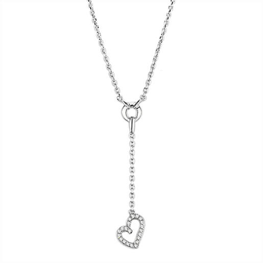 Picture of 3W425 - Brass Necklace Rhodium Women AAA Grade CZ Clear