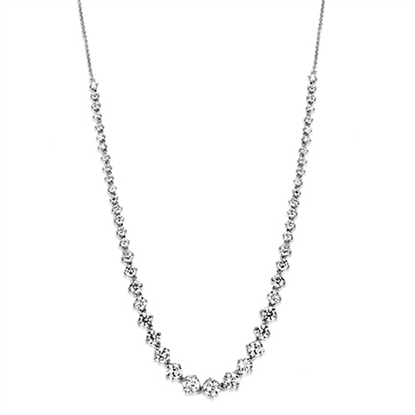 Picture of 3W440 - Brass Necklace Rhodium Women AAA Grade CZ Clear