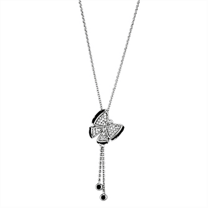 Picture of 3W441 - Brass Necklace Rhodium + Ruthenium Women AAA Grade CZ Black Diamond