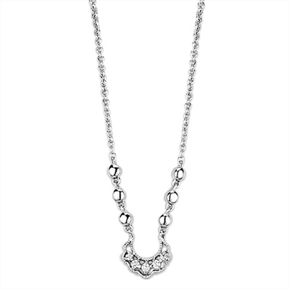 Picture of 3W448 - Brass Necklace Rhodium Women AAA Grade CZ Clear