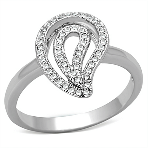 Picture of 3W463 - Brass Ring Rhodium Women AAA Grade CZ Clear