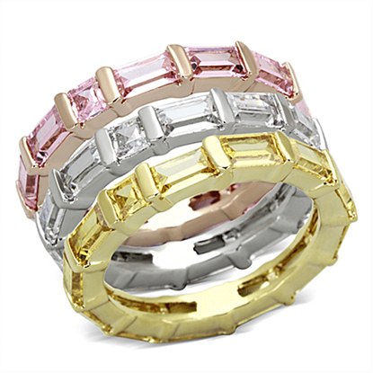 Picture of 3W473 - Brass Ring Tricolor Women AAA Grade CZ Multi Color