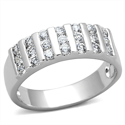 Picture of 3W488 - Brass Ring Rhodium Women AAA Grade CZ Clear