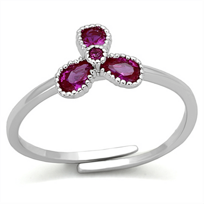 Picture of 3W521 - Brass Ring Rhodium Women Synthetic Ruby