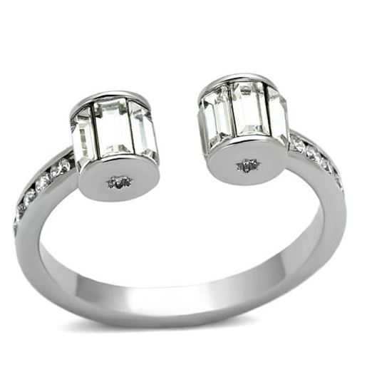 Picture of 3W526 - Brass Ring Rhodium Women Top Grade Crystal Clear