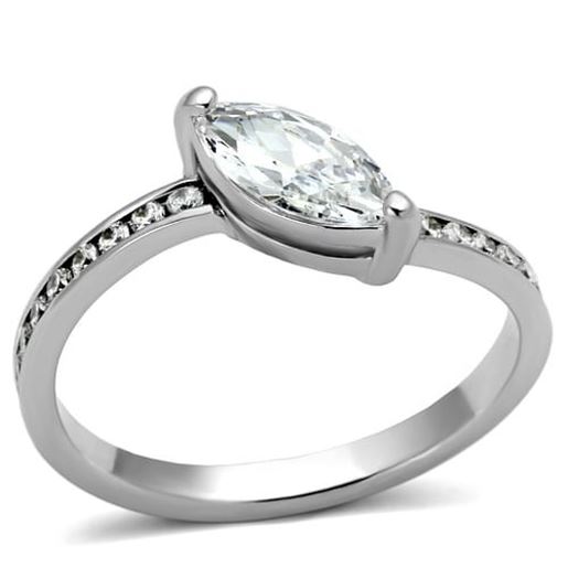 Picture of 3W528 - Brass Ring Rhodium Women AAA Grade CZ Clear