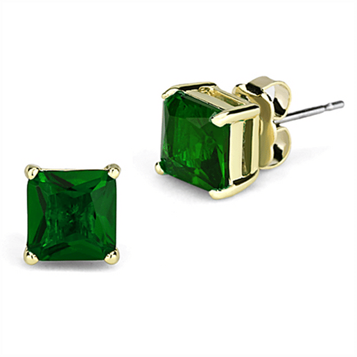 Picture of 3W537 - Brass Earrings Gold Women Synthetic Emerald