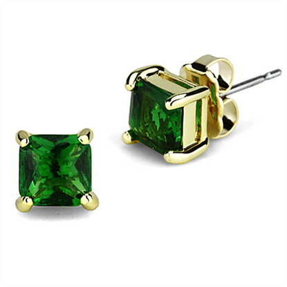 Picture of 3W544 - Brass Earrings Gold Women Synthetic Emerald