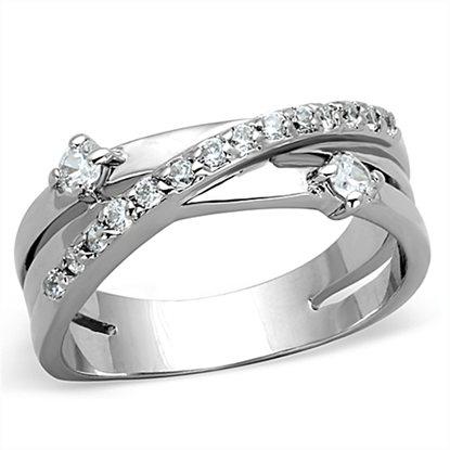 Picture of 3W565 - Brass Ring Rhodium Women AAA Grade CZ Clear