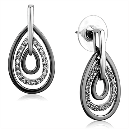 Picture of 3W616 - Brass Earrings Rhodium + Ruthenium Women AAA Grade CZ Clear