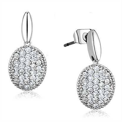 Picture of 3W690 - Brass Earrings Rhodium Women AAA Grade CZ Clear