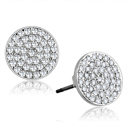 Picture of 3W693 - Brass Earrings Rhodium Women AAA Grade CZ Clear