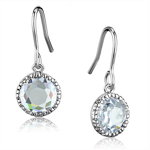 Picture of 3W698 - Brass Earrings Rhodium Women AAA Grade CZ Clear