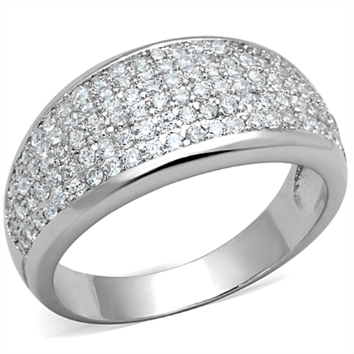 Picture of 3W730 - Brass Ring Rhodium Women AAA Grade CZ Clear