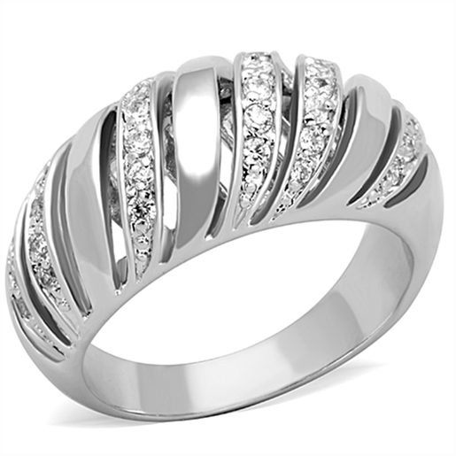 Picture of 3W743 - Brass Ring Rhodium Women AAA Grade CZ Clear