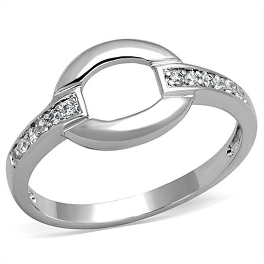 Picture of 3W790 - Brass Ring Rhodium Women AAA Grade CZ Clear