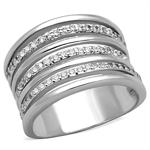 Picture of 3W791 - Brass Ring Rhodium Women AAA Grade CZ Clear