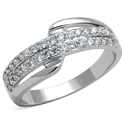 Picture of 3W798 - Brass Ring Rhodium Women AAA Grade CZ Clear