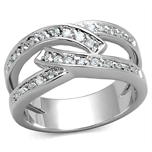 Picture of 3W806 - Brass Ring Rhodium Women AAA Grade CZ Clear