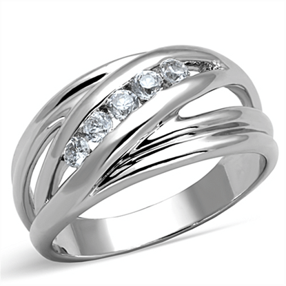 Picture of 3W830 - Brass Ring Rhodium Women AAA Grade CZ Clear