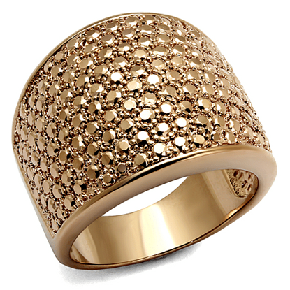 Picture of 3W935 - Brass Ring IP Rose Gold(Ion Plating) Women AAA Grade CZ Metallic Light Gold